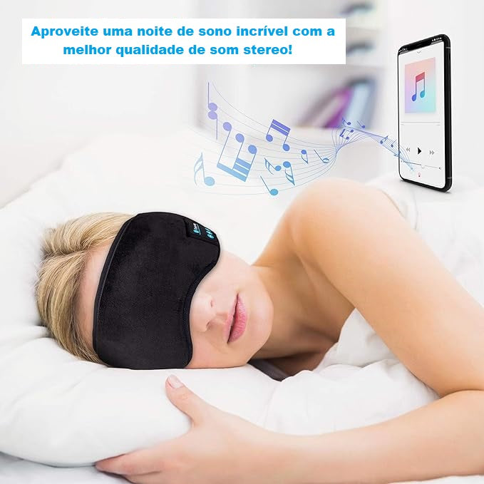 Máscara de Dormir / Faixa de Cabeça com Fone Bluetooth